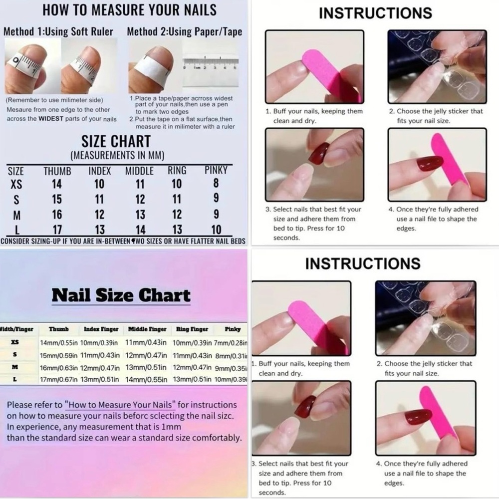 Black Hello Kitty Short Press Nails set - Small - Picture 3 of 3